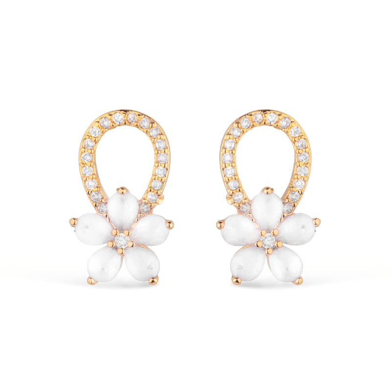 Brinco Flor com Zircônia - FRENÉTICA